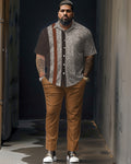 Big & Tall Geometric Shirt Pants Set for big men view 1