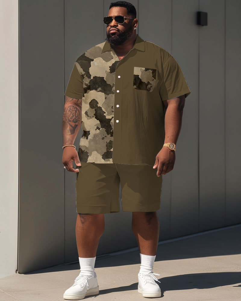 Big & Tall Colorblock Camouflage Jeans for big men view 1