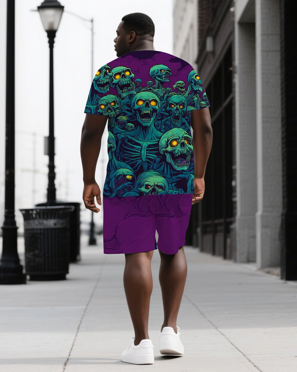 Big & Tall Graphic T-Shirt Shorts Set for big men view 1