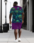 Big & Tall Graphic T-Shirt Shorts Set for big men view 1