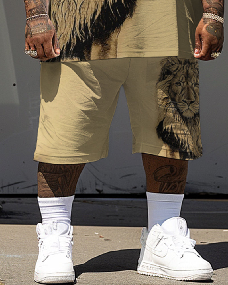 Big & Tall Graphic T-Shirt Shorts Set for big men view 4