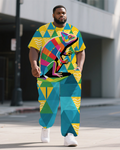 Big & Tall Streetwear T-Shirt Pants Set for big men view 1