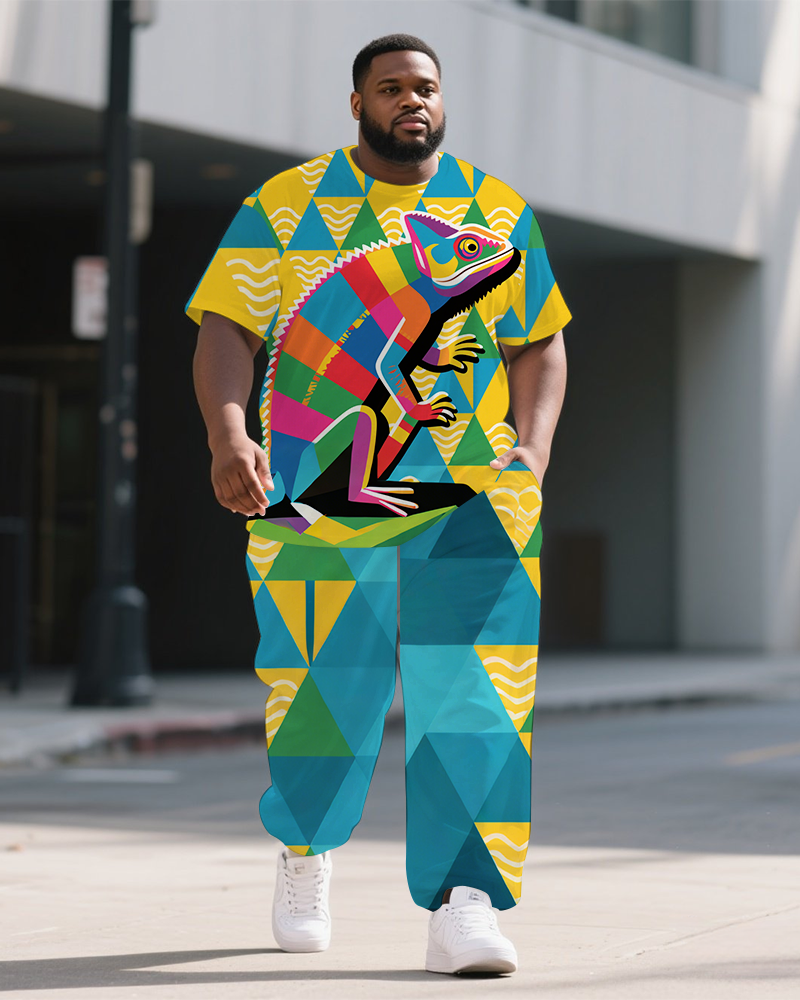 Big & Tall Streetwear T-Shirt Pants Set for big men view 1