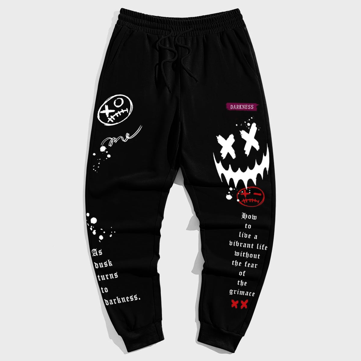 Big & Tall Graphic Smiley Streetwear Pants for big men