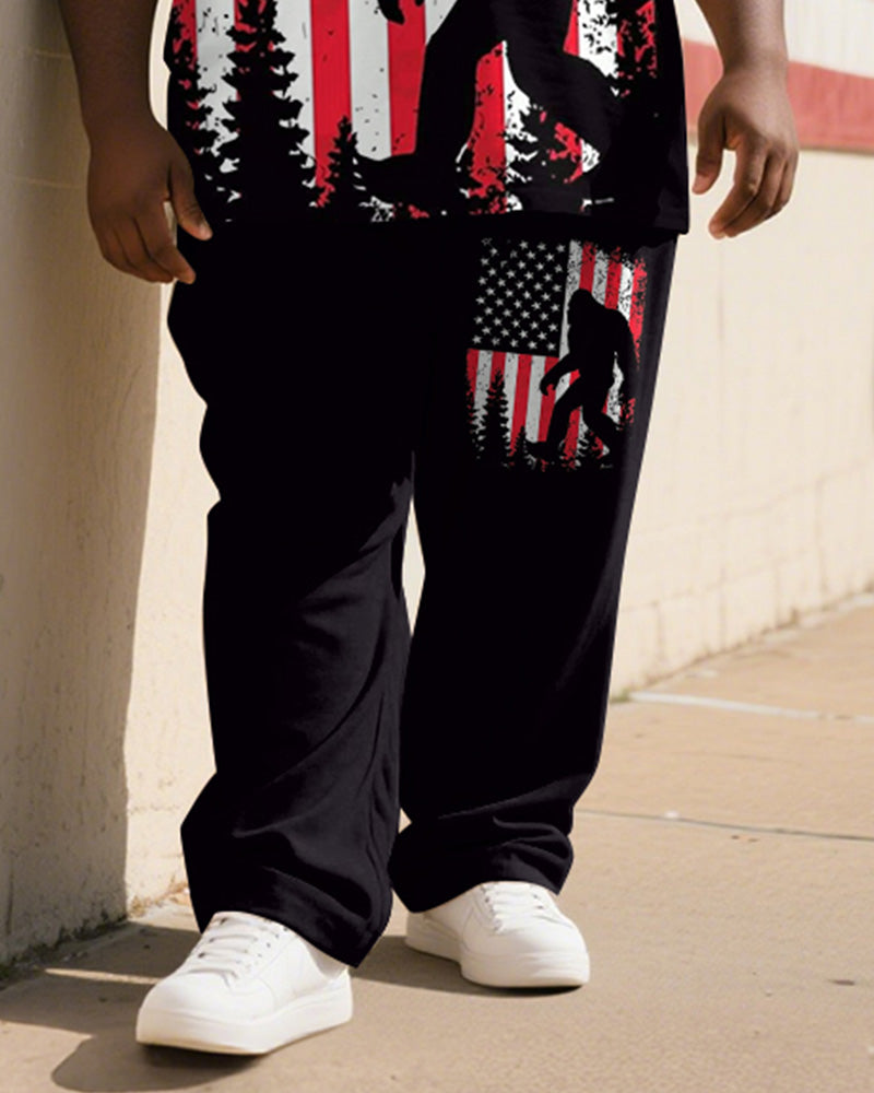 Big & Tall Graphic T-Shirt Pants Set for big men view 3