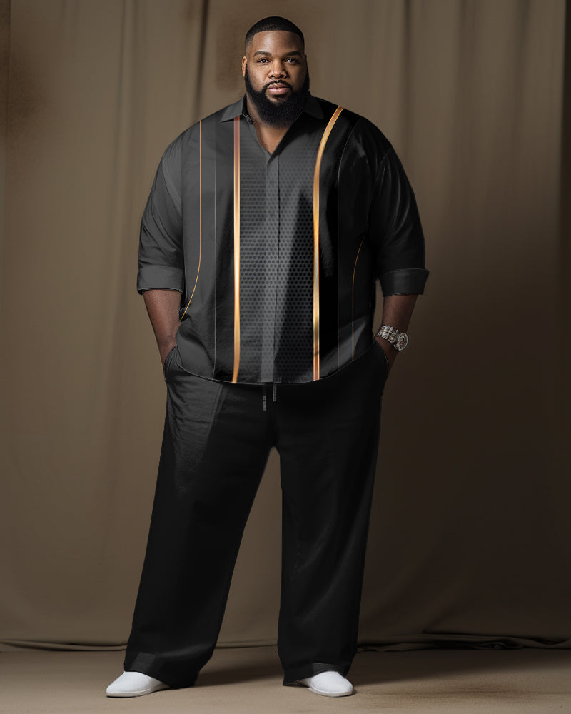 Big & Tall Gradient Graphic Shirt Pants Set for big men view 1