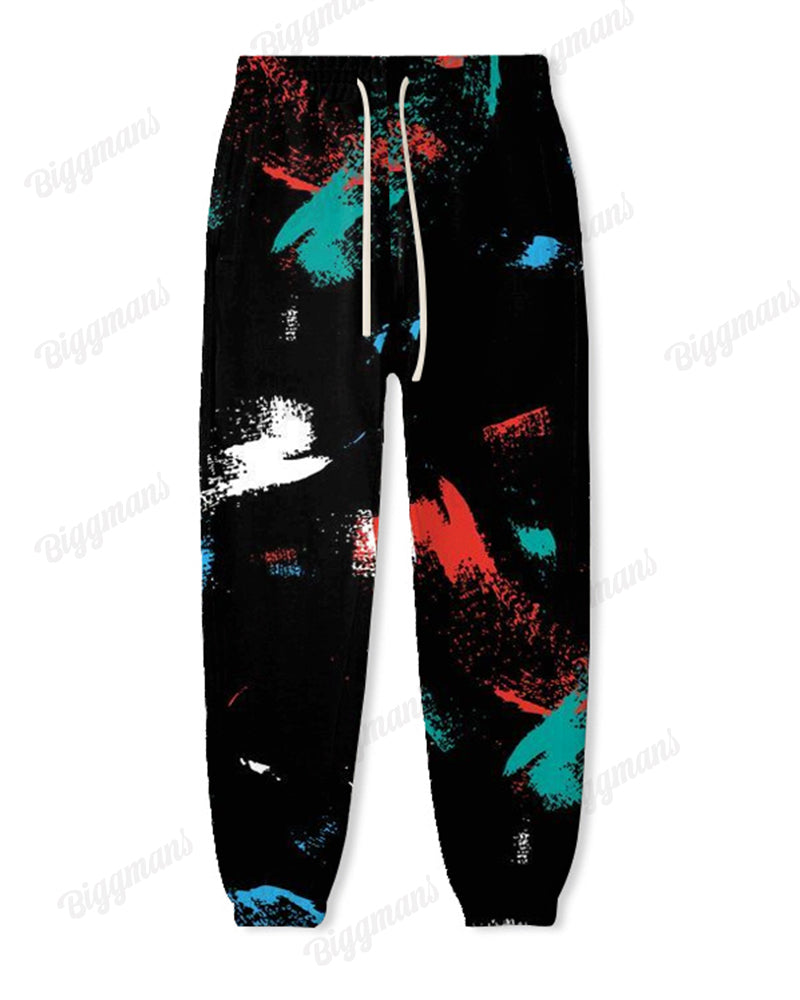 Big & Tall Graphic Hoodie Sweatpants Set for big men view 4