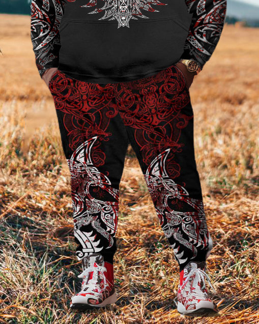 Big & Tall Streetwear Hoodie Sweatpants Set for big men view 3