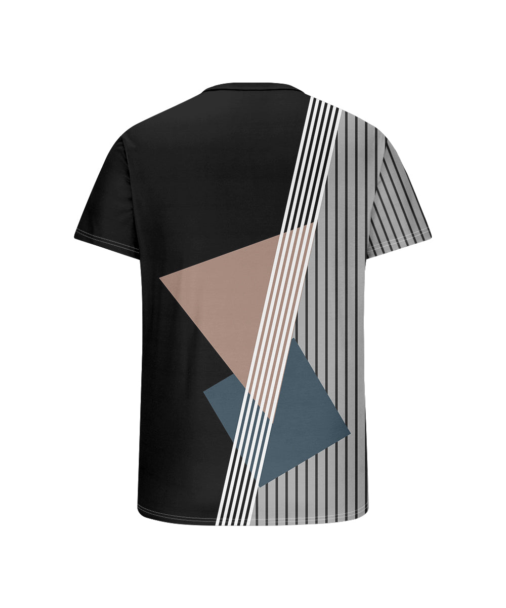 Big & Tall Black Striped Graphic T-Shirt for big men view 5