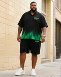Big & Tall Gradient T-Shirt Shorts Set for big men view 1
