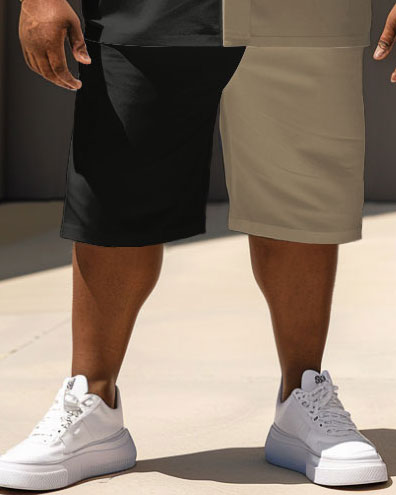 Big & Tall Colorblock T-Shirt Shorts Set for big men view 3