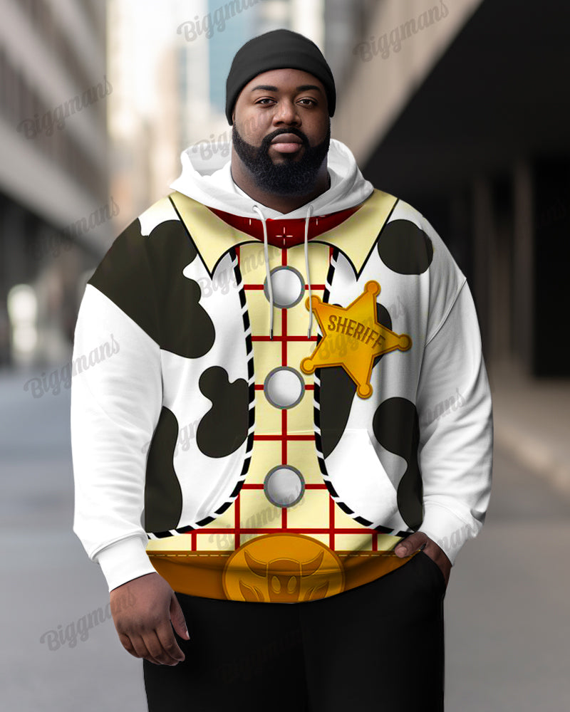 Big & Tall Western Colorblock Graphic Hoodie for big men