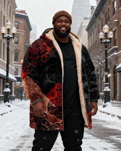 Big & Tall Black Red Graphic Hoodie for big men view 2
