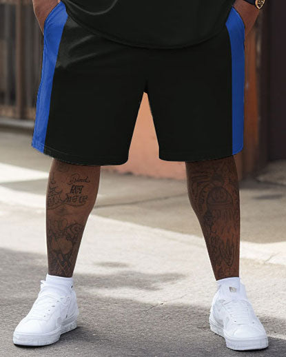 Big & Tall Graphic Streetwear T-Shirt Shorts Set for big men view 4