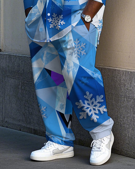 Big & Tall Gradient Streetwear Shirt Pants Set for big men view 3