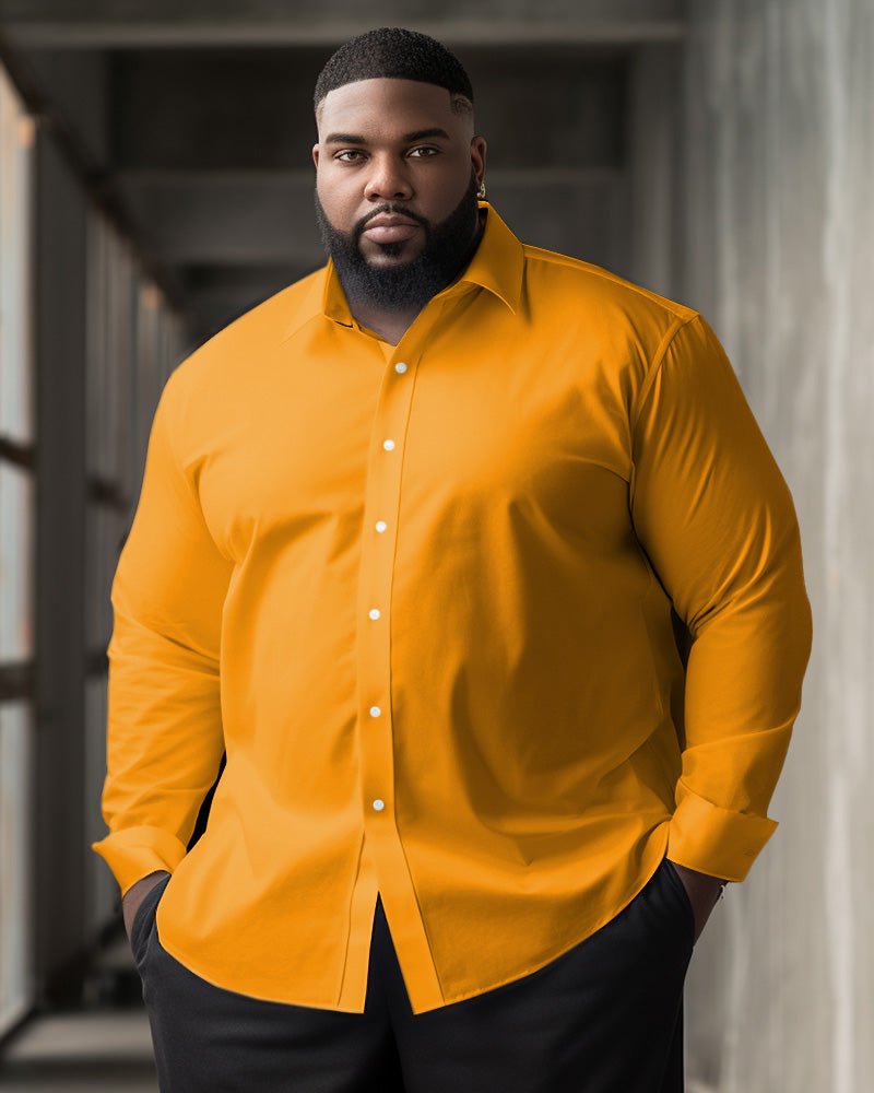 Big & Tall Solid Color Long Sleeve Shirt for big men view 5