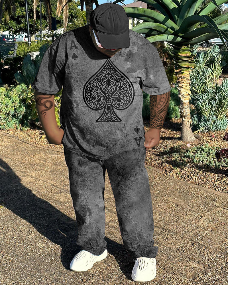 Big & Tall Streetwear T-Shirt Pants Set for big men
