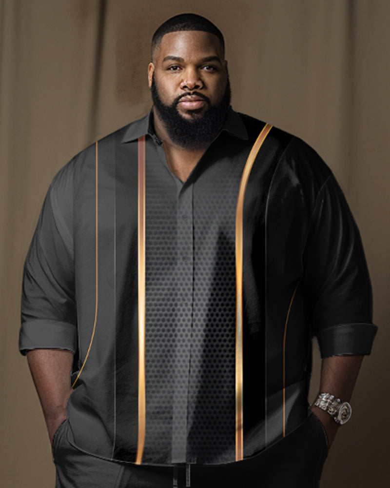Big & Tall Gradient Graphic Shirt Pants Set for big men view 6