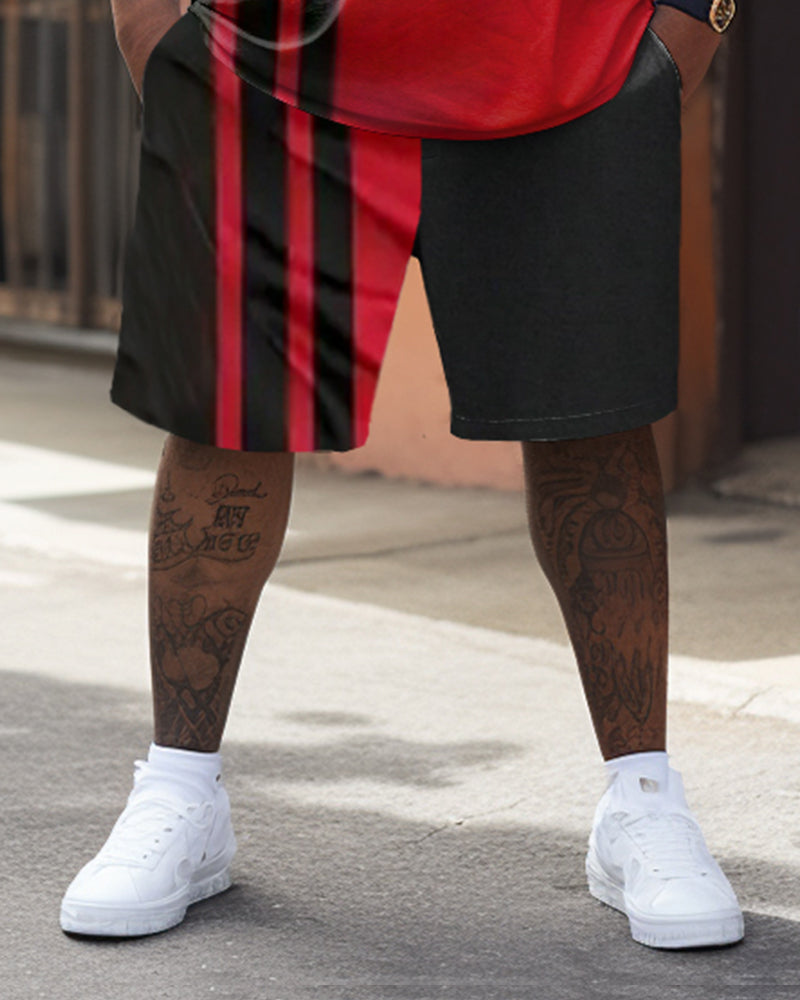 Big & Tall Graphic T-Shirt Shorts Set for big men view 3