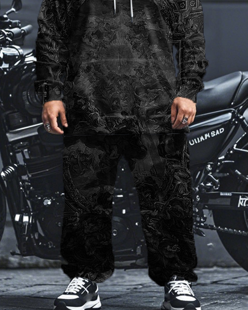 Big & Tall Streetwear Hoodie Sweatpants Set for big men view 3