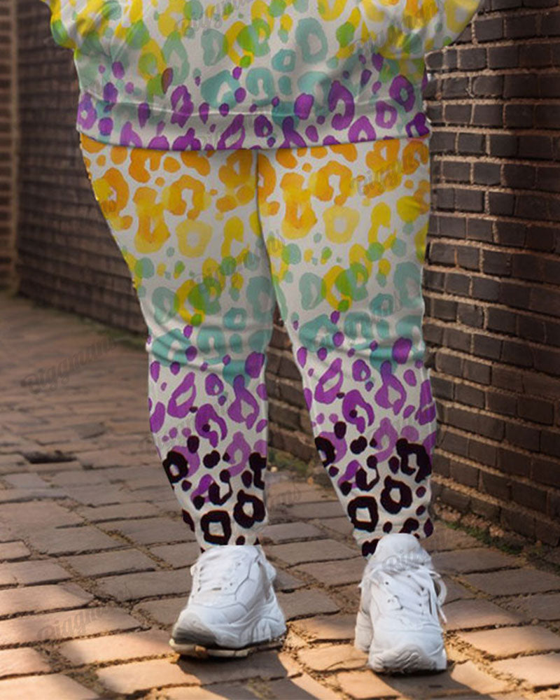 Big & Tall Graphic Streetwear Hoodie Sweatpants Set for big men view 3