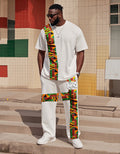 Big & Tall Black White Juneteenth Two-piece Set for big men view 1
