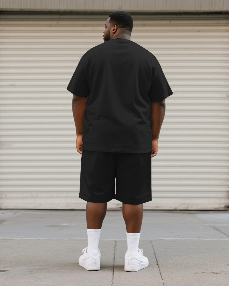Big & Tall Graphic T-Shirt Shorts Set for big men view 4