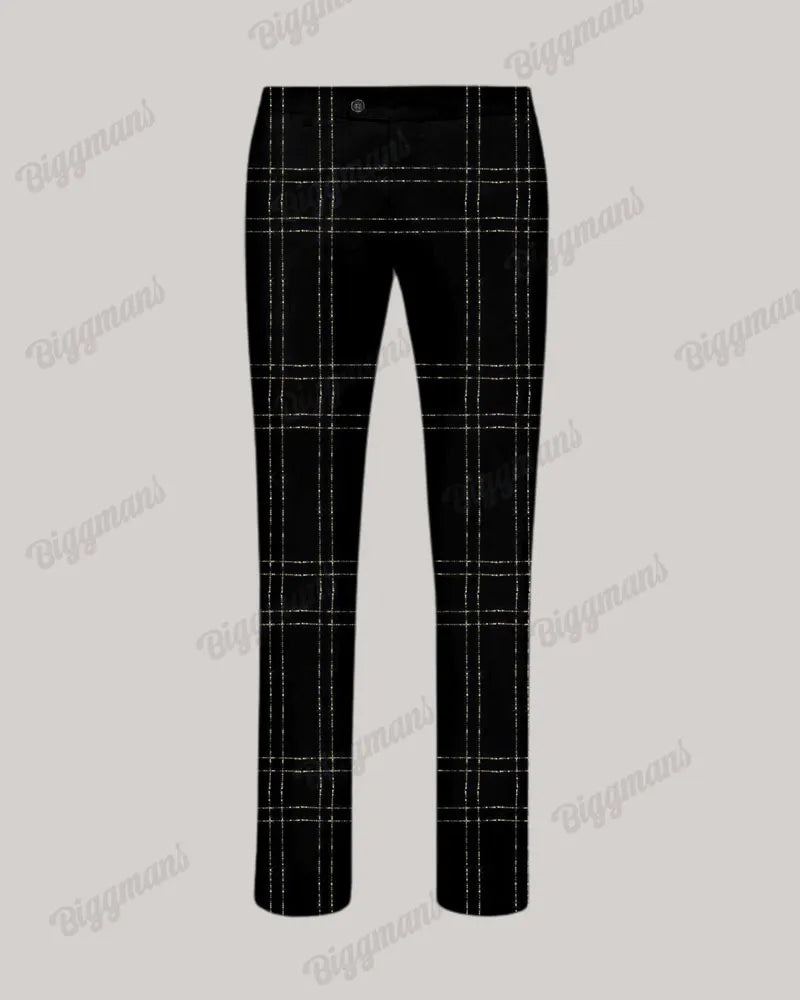 Big & Tall Black Plaid Graphic Two-piece Set for big men view 5