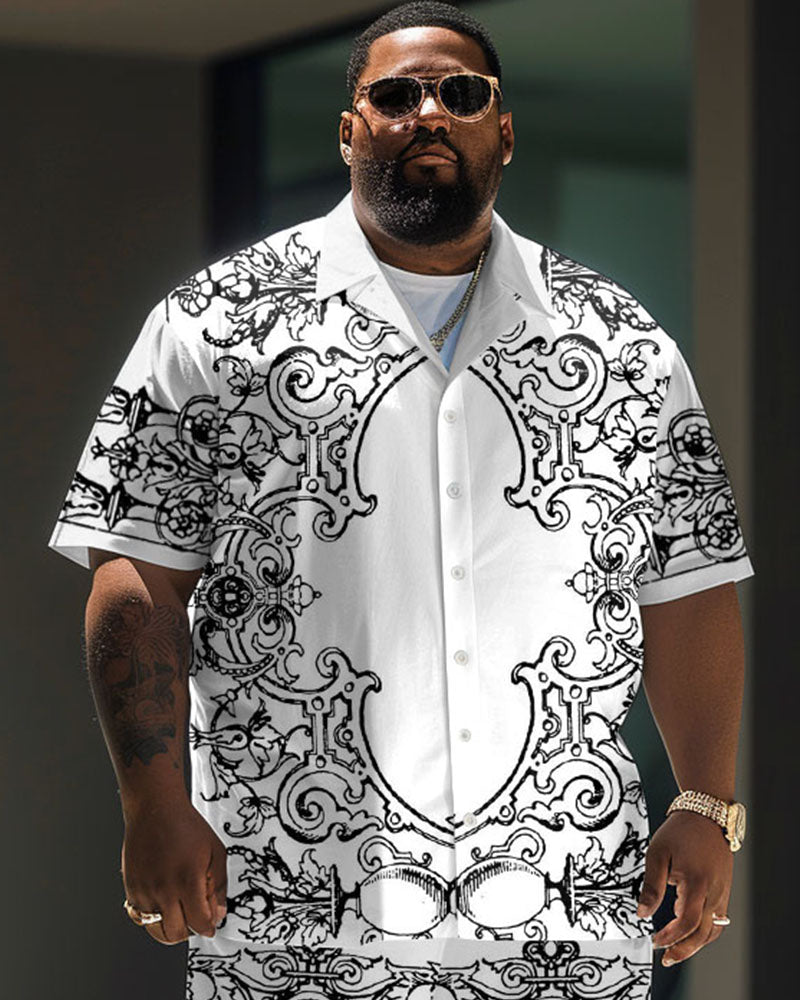 Big & Tall Graphic T-Shirt Shorts Set for big men view 2