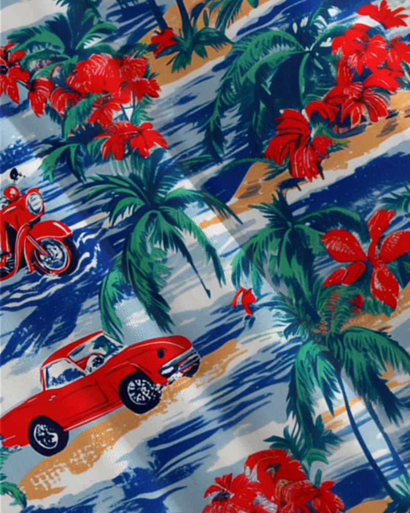 Big & Tall Hawaiian Tropical Long Sleeve Shirt for big men view 2