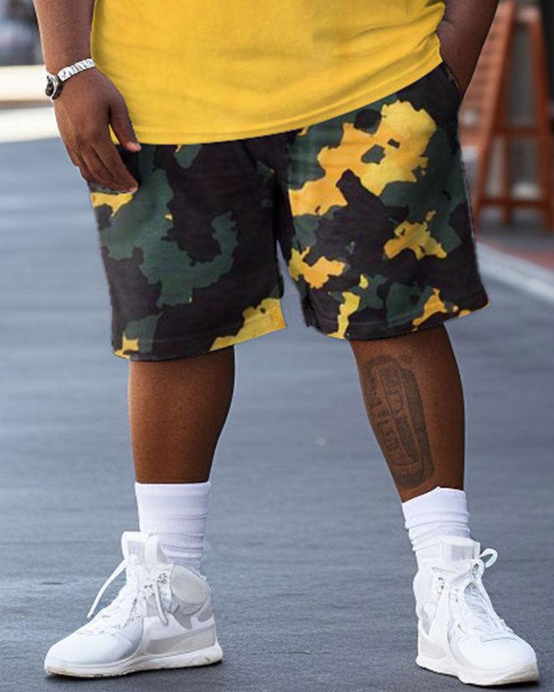 Big & Tall Colorblock Graffiti Two-piece Set for big men view 3