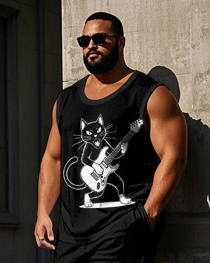 Big & Tall Streetwear Vest Pants Set for big men view 2