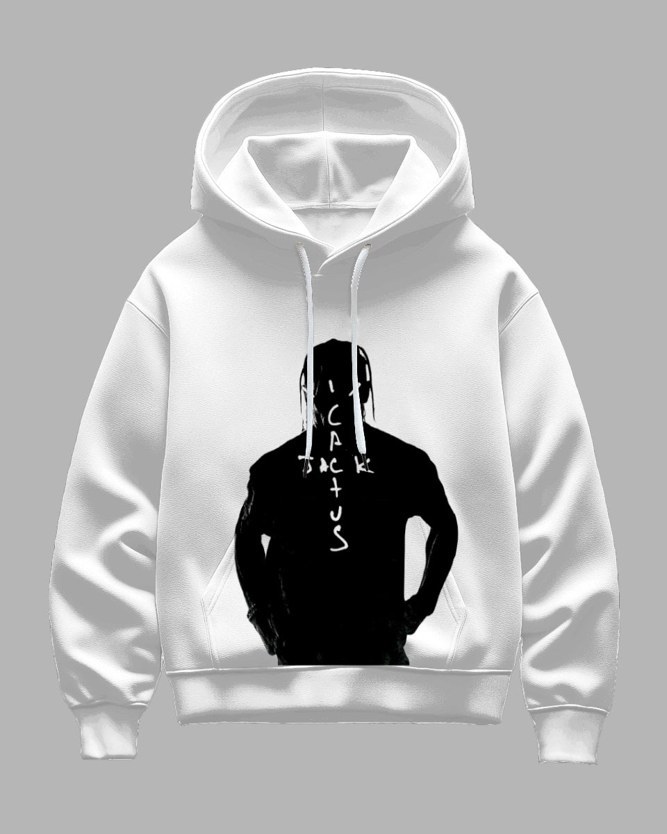 Big & Tall White Graphic Hoodie for big men view 1