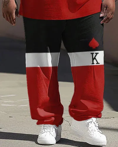 Big & Tall Colorblock Graphic Two-piece Set for big men view 3