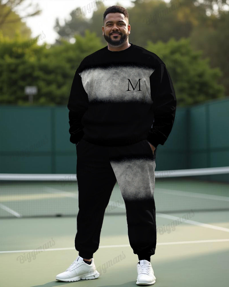 Big & Tall Graphic Hoodie Sweatpants Set for big men view 1