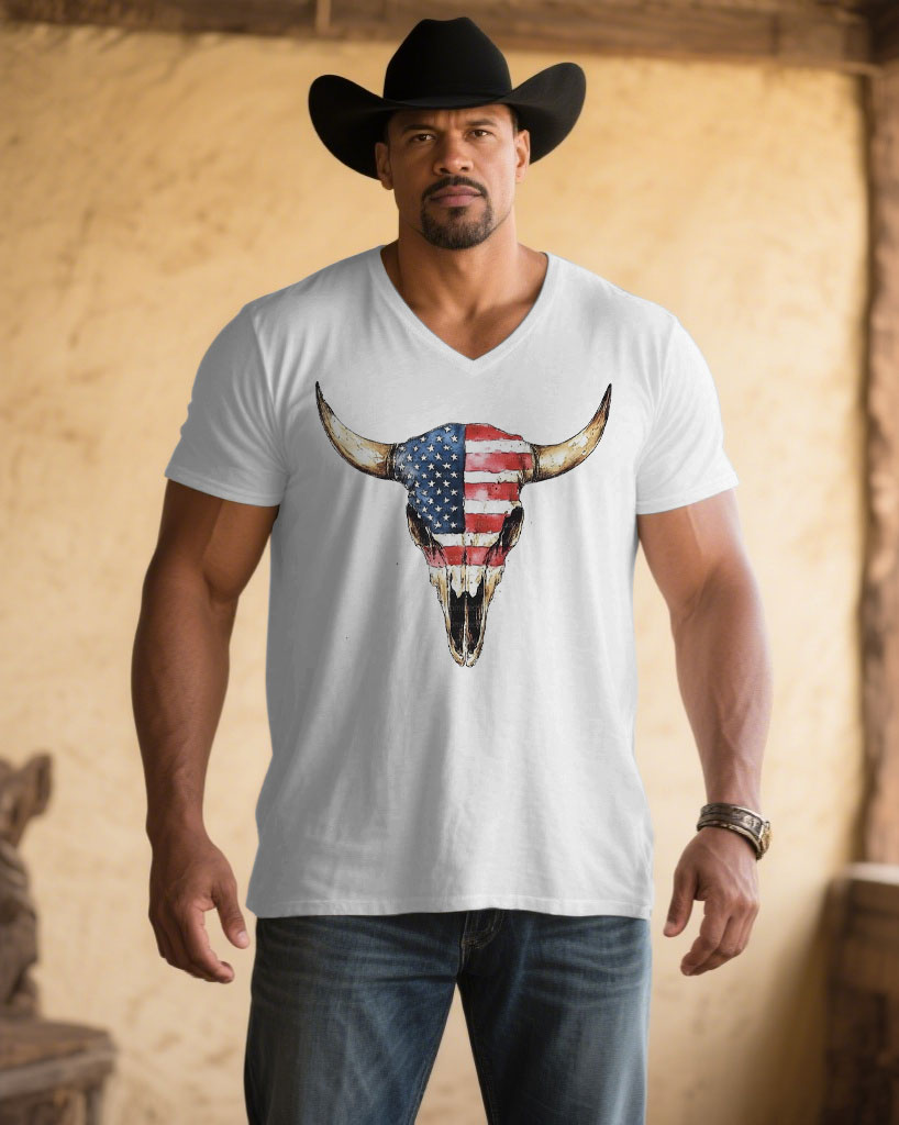 Big & Tall White Western T-Shirt for big men view 1