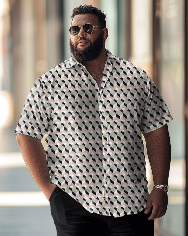 Big & Tall Business Casual Short Sleeve Shirt for big men view 2