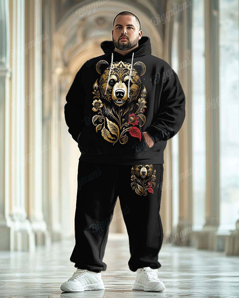 Big & Tall Streetwear Hoodie Sweatpants Set for big men view 1