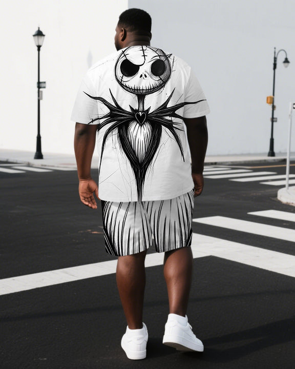 Big & Tall Graphic Streetwear T-Shirt Shorts Set for big men view 1