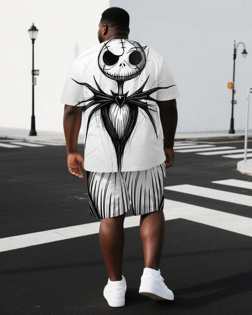 Big & Tall Graphic Streetwear T-Shirt Shorts Set for big men view 1