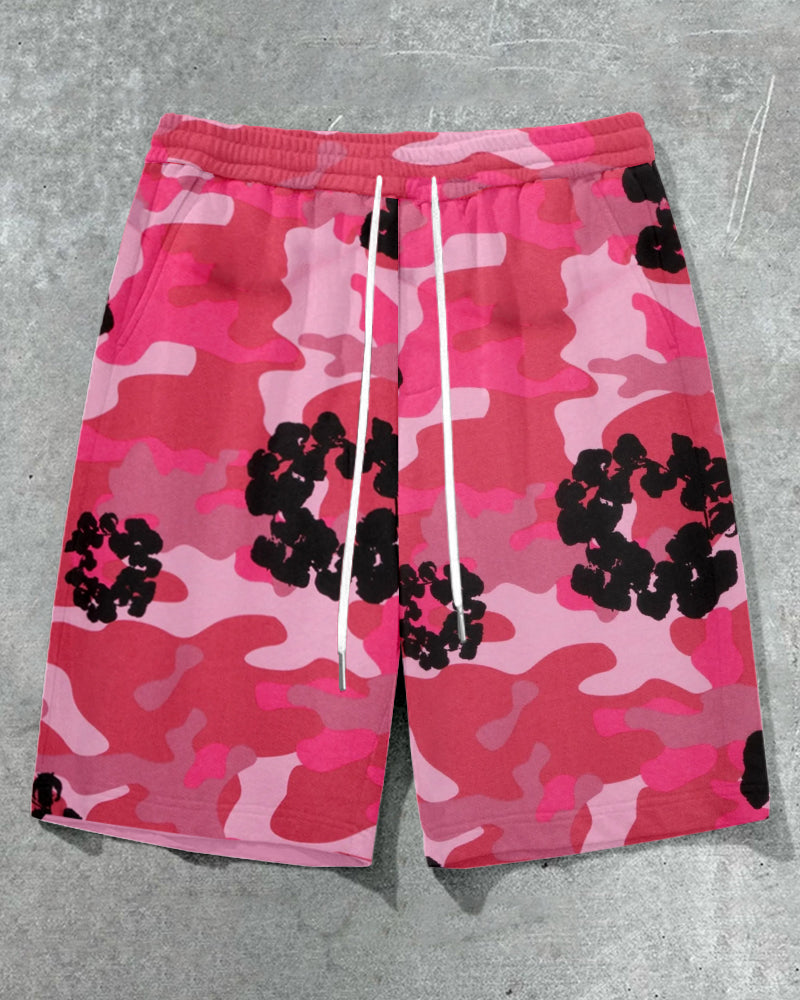 Big & Tall Graphic Camouflage Shorts for big men view 1