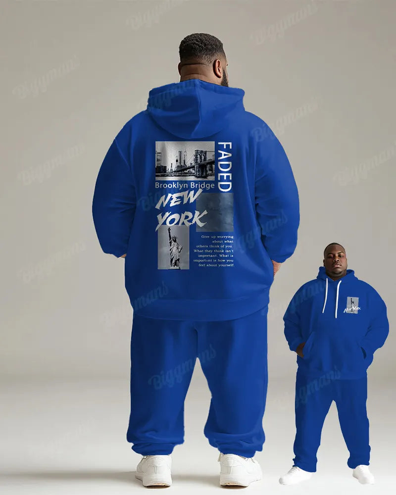 Big & Tall Graphic Hoodie Sweatpants Set for big men view 1