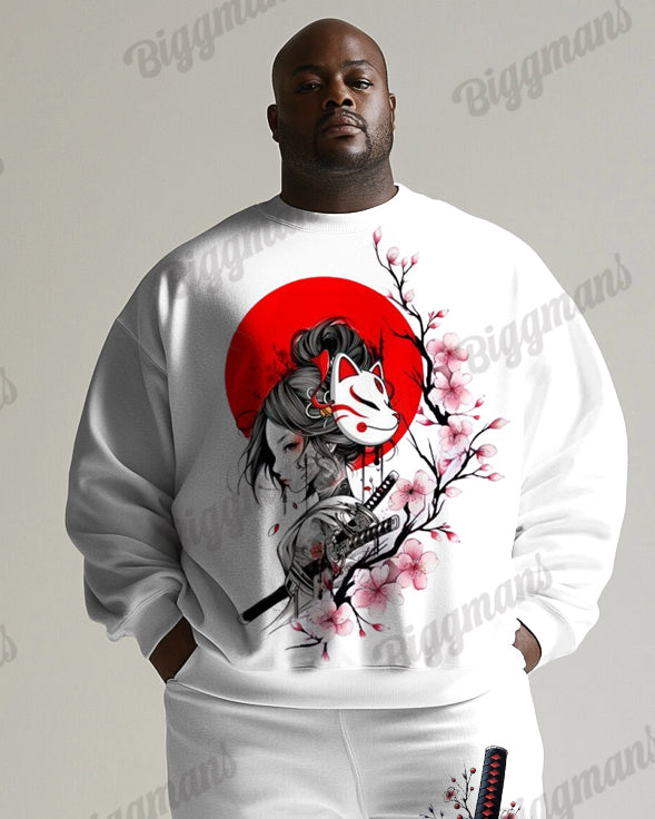 Big & Tall Graphic Hoodie Sweatpants Set for big men view 2