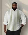 Big & Tall Green Geometric Graphic Long Sleeve Shirt for big men view 1