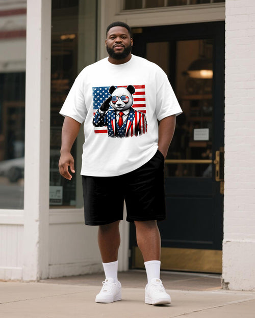 Big & Tall Streetwear T-Shirt Shorts Set for big men view 1