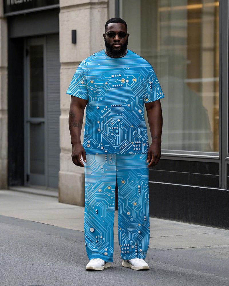 Big & Tall Streetwear T-Shirt Pants Set for big men view 1