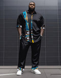 Big & Tall Graphic Streetwear T-Shirt Pants Set for big men view 1