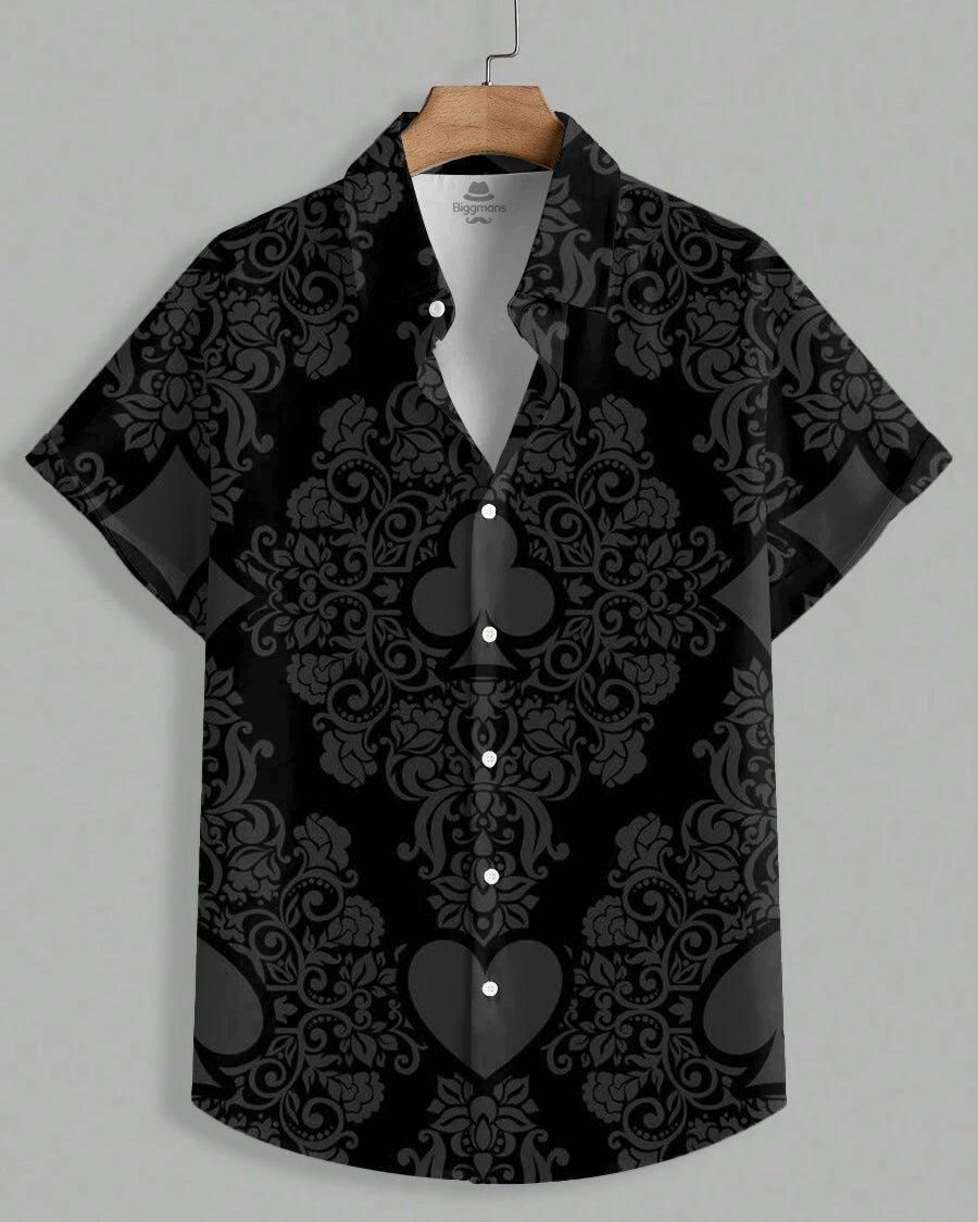 Big & Tall Black Graphic Short Sleeve Shirt for big men view 2