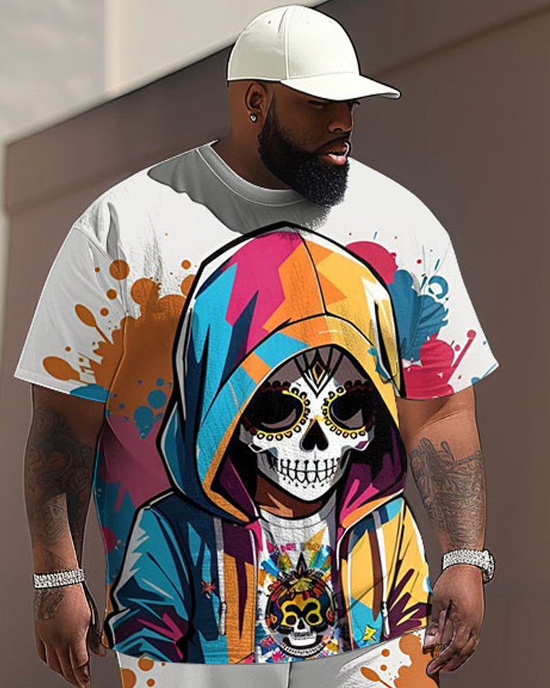 Big & Tall Graphic Graffiti Hoodie Sweatpants Set for big men view 2