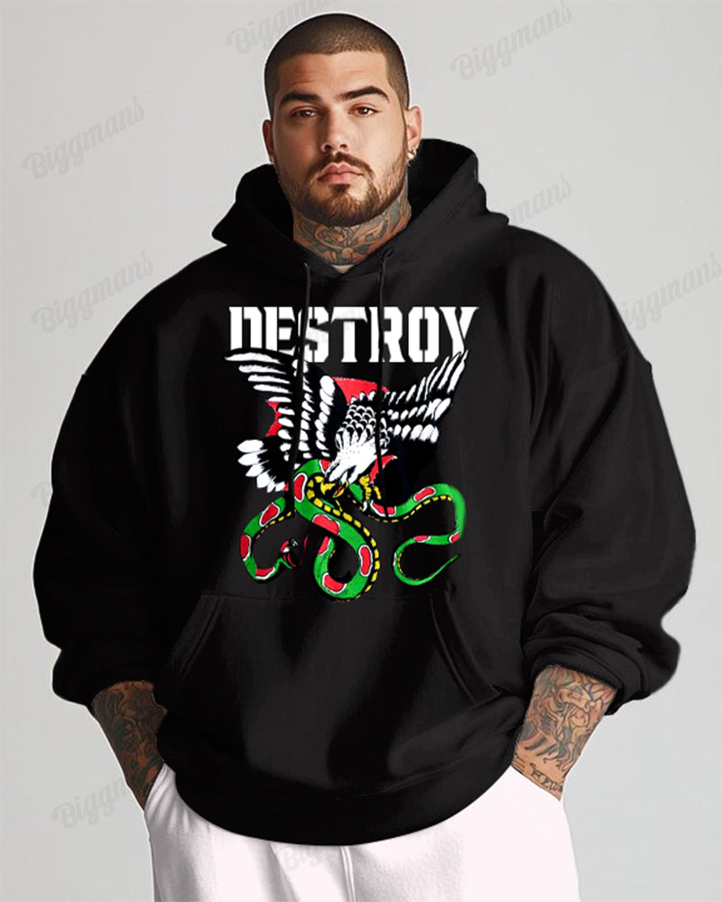 Big & Tall Athletic Streetwear Hoodie Sweatpants Set for big men view 1